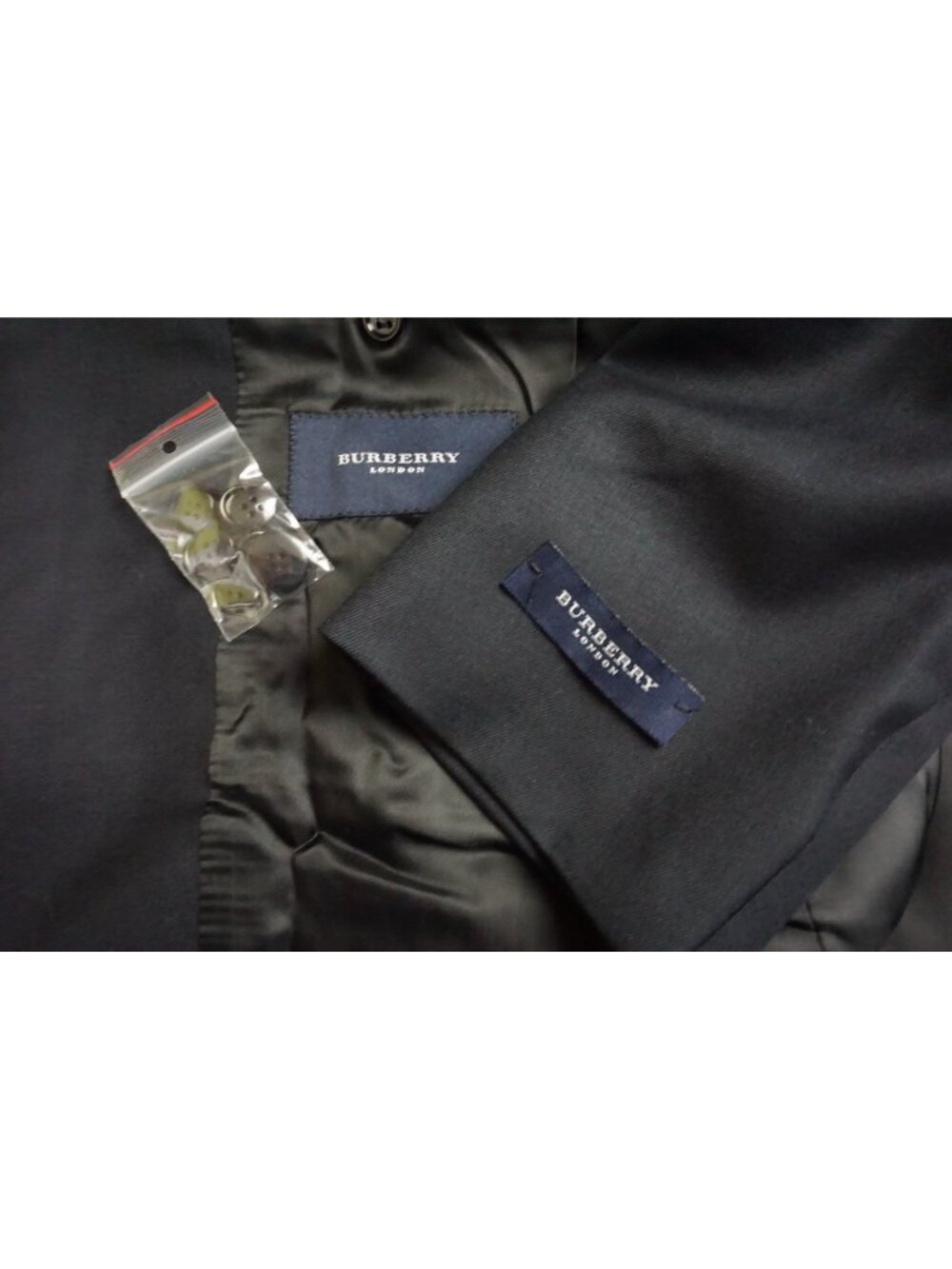 Burberry London Solid Blue Wool 2 Pc Suit Jacket Pant 46R Brand NEW
